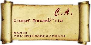 Czumpf Annamária névjegykártya